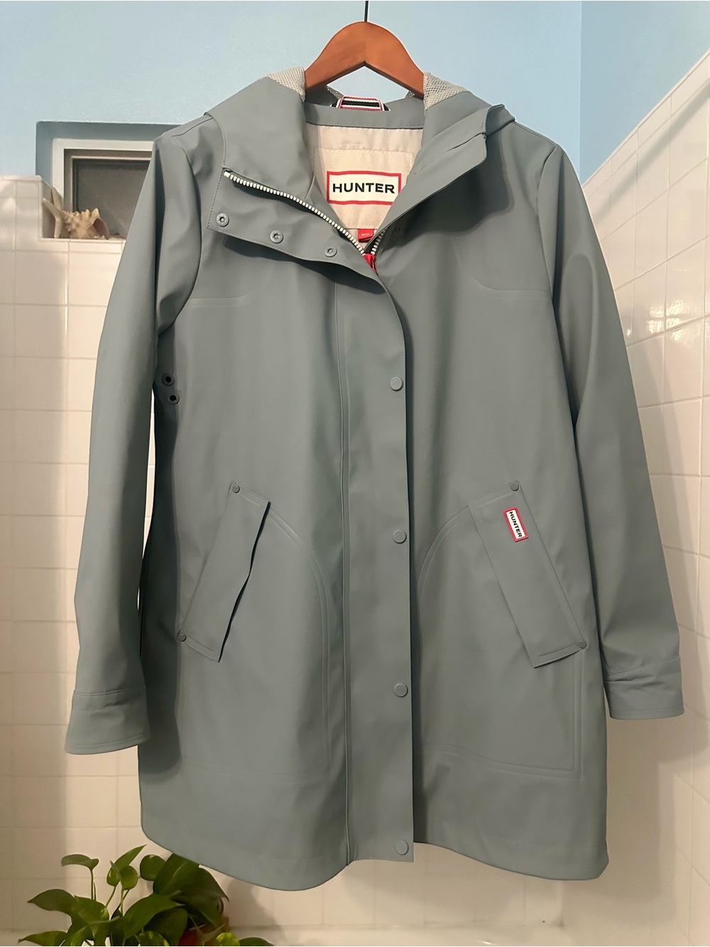 Hunter Women's Waterproof Hooded Raincoat - Soft Sage